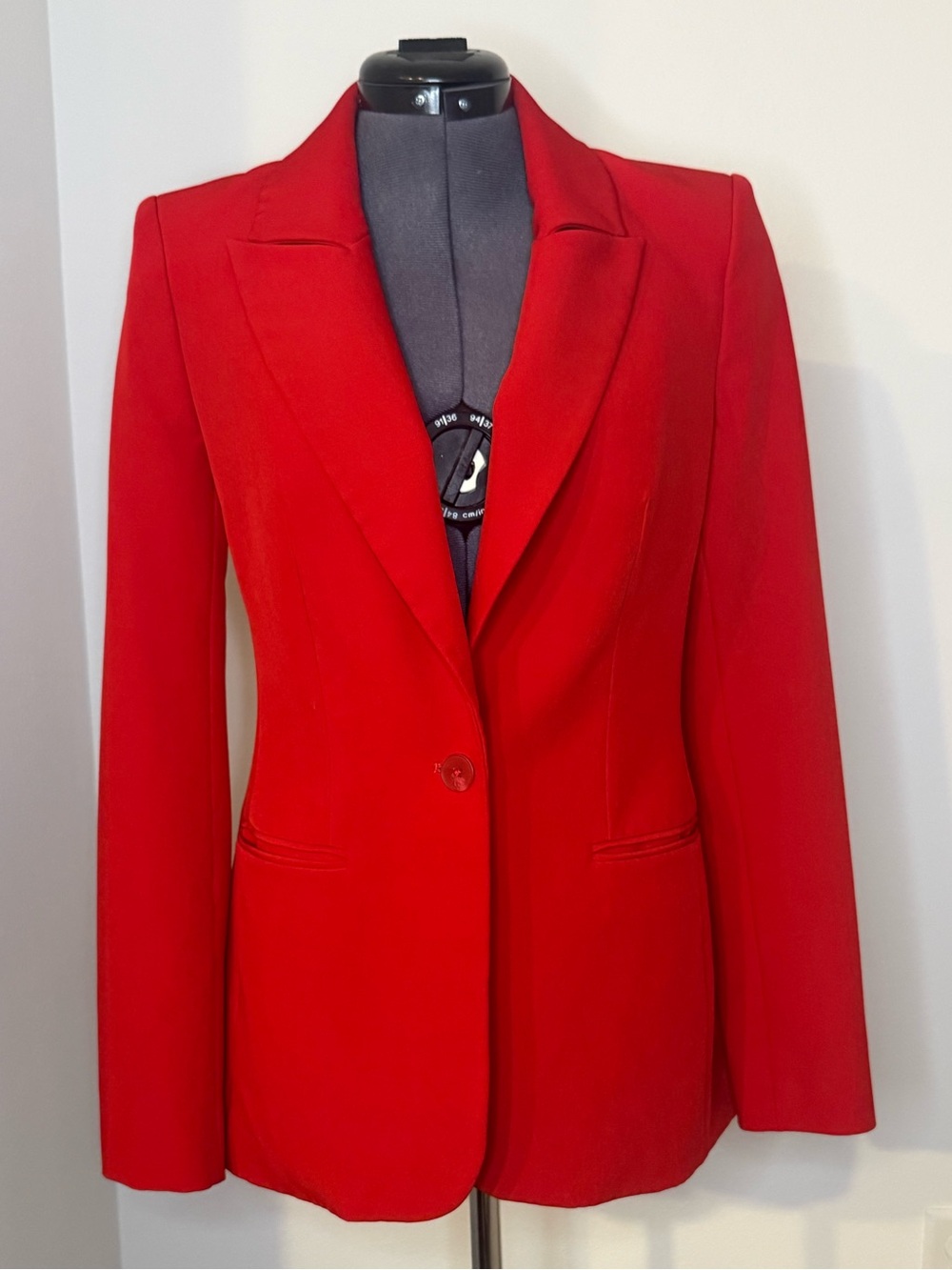 Express Editor One Button Blazer, Red Size XS Current Style